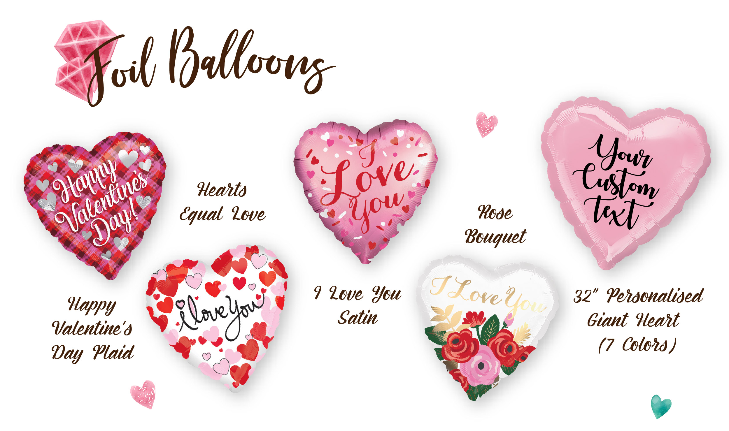Valentine's Day Foil Balloons